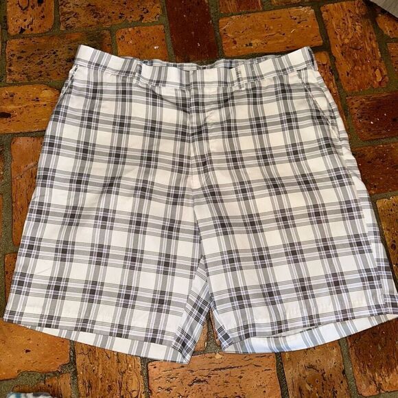 Savane Plaid Flat Front Shorts - Picture 1 of 9